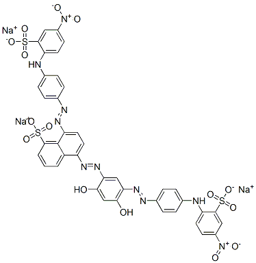 trisodium 5-[[2,4-dihydroxy-5-[[4-[(4-nitro-2-sulphonatophenyl)amino]phenyl]azo]phenyl]azo]-8-[[4-[(4-nitro-2-sulphonatophenyl)amino]phenyl]azo]naphthalenesulphonate