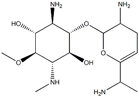 4-Amino-3-O-[3-amino-6-(1-aminoethyl)-3,4-dihydro-2H-pyran-2-yl]-1,4-dideoxy-6-O-methyl-1-(methylamino)-L-scyllo-inositol