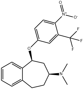 5H-Benzocyclohepten-7-amine, 6,7,8,9-tetrahydro-N,N-dimethyl-5-(4-nitr o-3- (trifluoromethyl)phenoxy)-, cis-