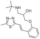 2-Methyl-5-(2-(2-hydroxy-3-tert-butylaminopropoxy)styryl)-1,3,4-thiadi azol [German]