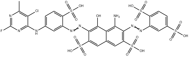 4-Amino-6-[5-(5-chloro-2-fluoro-6-methylpyrimidin-4-ylamino)-2-sulfophenylazo]-5-hydroxy-3-(2,5-disulfophenylazo)-2,7-naphthalenedisulfonic acid