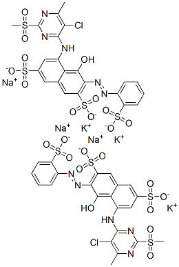 5-[[5-chloro-6-methyl-2-(methylsulphonyl)-4-pyrimidinyl]amino]-4-hydroxy-3-[(2-sulphophenyl)azo]naphthalene-2,7-disulphonic acid, potassium sodium salt