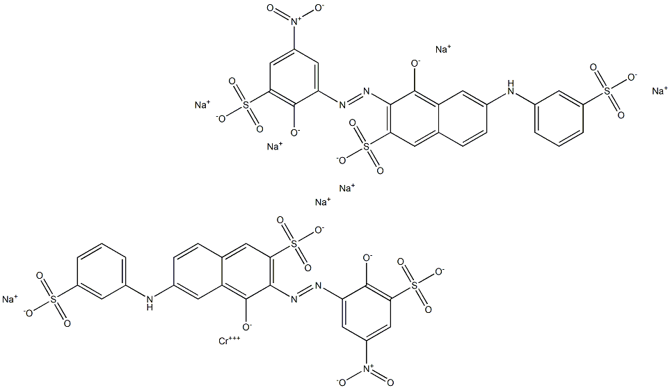 Chromate(7-), bis[4-hydroxy-3-[(2-hydroxy- 5-nitro-3-sulfophenyl)azo]-6-[(3-sulfophenyl)amino ]-2-naphthalenesulfonato(5-)]-, heptasodium