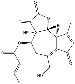 (E)-2-Methyl-2-butenoic acid [(3aR)-2,3,3aβ,4,5,7,9aβ,9bα-octahydro-6-hydroxymethyl-9-methyl-3-methylene-2,7-dioxoazuleno[4,5-b]furan-4α-yl] ester