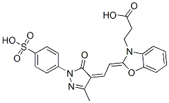2-[2-[[1,5-Dihydro-3-methyl-5-oxo-1-(4-sulfophenyl)-4H-pyrazol]-4-ylidene]ethylidene]-3(2H)-benzoxazolepropanoic acid