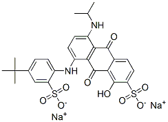 2-Anthracenesulfonic acid, 8-[[4-(1,1-dimethylethyl) -2-sulfophenyl]amino]-9,10-dihydro-1-hydroxy-5-[(1 -methylethyl)amino]-9,10-dioxo-, sodium salt