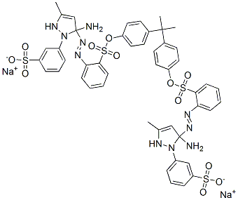 2-[[5-氨基-3-甲基-1-(3-磺苯基)-1H-吡唑-4-基]偶氮]-苯磺酸-1,1'-[(1-甲基亚乙基)二-4,1-亚苯基]酯二钠盐