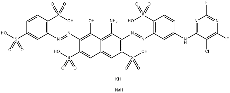 4-氨基-3-[[5-[(5-氯-2,6-二氟-4-嘧啶基)氨基]-2-磺苯基]偶氮]-6-[(2,5-二磺苯基)偶氮]-5-羟基-2,7-萘二磺酸钠钾盐