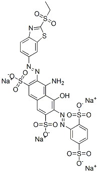 4-Amino-6-[(2,5-disulfophenyl)azo]-3-[[2-(ethylsulfonyl)benzothiazol-6-yl]azo]-5-hydroxy-2,7-naphthalenedisulfonic acid tetrasodium salt