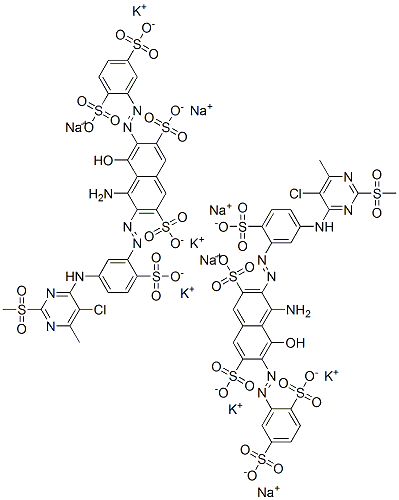 4-amino-3-[[5-[[5-chloro-6-methyl-2-(methylsulphonyl)-4-pyrimidinyl]amino]-2-sulphophenyl]azo]-6-[(2,5-disulphophenyl)azo]-5-hydroxynaphthalene-2,7-disulphonic acid, potassium sodium salt