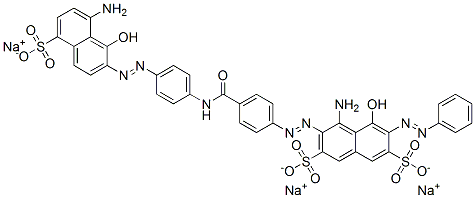trisodium 4-amino-3-[[4-[[[4-[(8-amino-1-hydroxy-5-sulphonato-2-naphthyl)azo]phenyl]amino]carbonyl]phenyl]azo]-5-hydroxy-6-(phenylazo)naphthalene-2,7-disulphonate