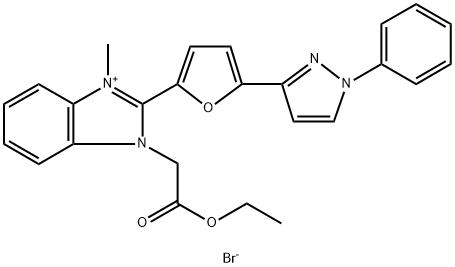 1-(2-ethoxy-2-oxoethyl)-3-methyl-2-[5-(1-phenyl-1H-pyrazol-3-yl)furan-2-yl]-1H-benzimidazolium bromide
