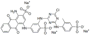 trisodium 1-amino-4-[[3-[[4-chloro-6-[(2-methyl-4-sulphonatophenyl)amino]-1,3,5-triazin-2-yl]amino]-4-sulphonatophenyl]amino]-9,10-dihydro-9,10-dioxoanthracene-2-sulphonate