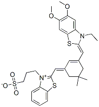 2-[[3-[(3-Ethyl-5,6-dimethoxybenzothiazol-2(3H)-ylidene)methyl]-5,5-dimethyl-2-cyclohexen-1-ylidene]methyl]-3-(3-sulfonatopropyl)benzothiazol-3-ium