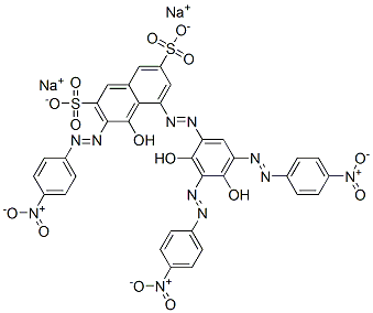 4-Hydroxy-3-(p-nitrophenylazo)-5-[2,4-dihydroxy-3,5-bis(p-nitrophenylazo)phenylazo]-2,7-naphthalenedisulfonic acid disodium salt