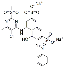 5-[[5-Chloro-6-methyl-2-(methylsulfonyl)-4-pyrimidinyl]amino]-4-hydroxy-3-(phenylazo)-2,7-naphthalenedisulfonic acid disodium salt