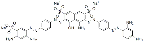 4-Amino-3-[[4-[(2,4-diaminophenyl)azo]phenyl]azo]-6-[[4-[(2,4-diamino-5-sulfophenyl)azo]phenyl]azo]-5-hydroxy-2,7-naphthalenedisulfonic acid trisodium salt