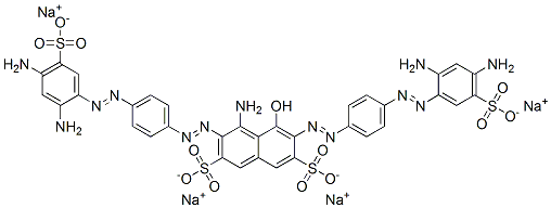 4-Amino-3,6-bis[[4-[(2,4-diamino-5-sulfophenyl)azo]phenyl]azo]-5-hydroxy-2,7-naphthalenedisulfonic acid tetrasodium salt