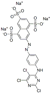 7-[[4-[(2,5,6-Trichloro-4-pyrimidinyl)amino]phenyl]azo]-1,3,5-naphthalenetrisulfonic acid trisodium salt