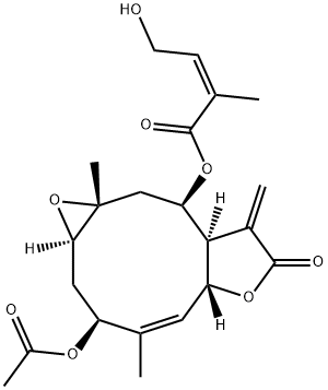(Z)-4-Hydroxy-2-methyl-2-butenoic acid [(1aR,3S,4Z,5aR,8aR,9R,10aR)-3-acetoxy-1a,2,3,5a,7,8,8a,9,10,10a-decahydro-4,10a-dimethyl-8-methylene-7-oxooxireno[5,6]cyclodeca[1,2-b]furan-9-yl] ester