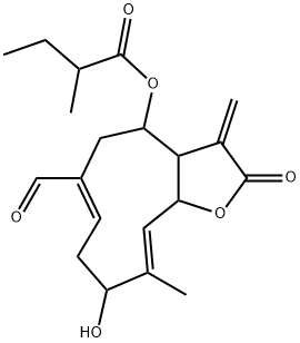 2-Methylbutanoic acid [(3aR,4R,9S,11aR)-6-formyl-2,3,3a,4,5,8,9,11a-octahydro-9-hydroxy-10-methyl-3-methylene-2-oxocyclodeca[b]furan-4-yl] ester