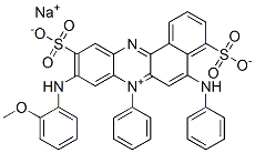 hydrogen 9-[(2-methoxyphenyl)amino]-7-phenyl-5-(phenylamino)-4,10-disulphonatobenzo[a]phenazinium, sodium salt