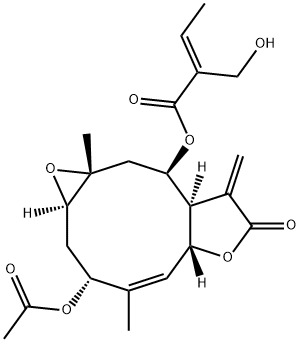 (E)-2-Hydroxymethyl-2-butenoic acid [(1aR,3R,4Z,5aR,8aR,9R,10aR)-3-acetoxy-1a,2,3,5a,7,8,8a,9,10,10a-decahydro-4,10a-dimethyl-8-methylene-7-oxooxireno[5,6]cyclodeca[1,2-b]furan-9-yl] ester