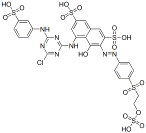4-[4-(3-Sulfoanilino)-6-chloro-1,3,5-triazine-2-ylamino]-5-hydroxy-6-[4-[2-(sulfooxy)ethylsulfonyl]phenylazo]-2,7-naphthalenedisulfonic acid