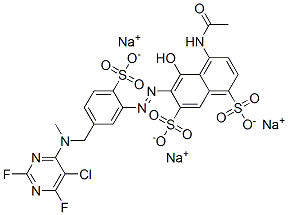 4-(Acetylamino)-6-[[5-[[(5-chloro-2,6-difluoro-4-pyrimidinyl)methylamino]methyl]-2-sulfophenyl]azo]-5-hydroxy-1,7-naphthalenedisulfonic acid trisodium salt