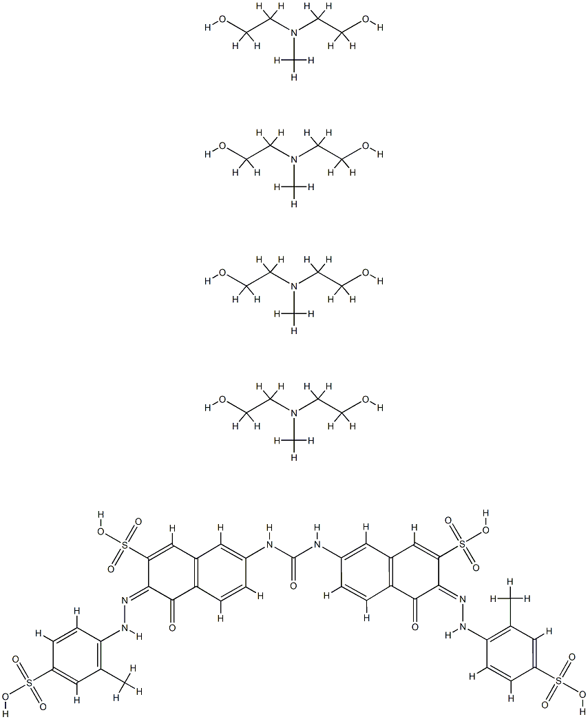 2-Naphthalenesulfonic acid, 7,7'-(carbonyldiimino)bis[ 4-hydroxy-3-[(4-sulfo-2-methylphenyl)azo]-, compd. with 2,2'-(methylimino)bis[ethanol] (1:4)