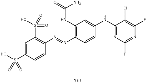 1,3-Benzenedisulfonic acid, 4-[[2-[(aminocarbonyl)amino] -4-[(5-chloro-2,6-difluoro-4-pyrimidinyl)amino ]phenyl]azo]-, disodium salt