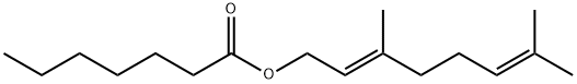 Heptanoic acid (E)-3,7-dimethyl-2,6-octadienyl ester