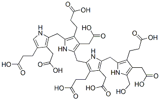 3-[2-[[4-(2-carboxyethyl)-5-[[4-(2-carboxyethyl)-5-[[4-(2-carboxyethyl)-3-(carboxymethyl)-1H-pyrrol-2-yl]methyl]-3-(carboxymethyl)-1H-pyrrol-2-yl]methyl]-3-(carboxymethyl)-1H-pyrrol-2-yl]methyl]-4-(carboxymethyl)-5-(hydroxymethyl)-1H-pyrrol-3-yl]propanoic acid