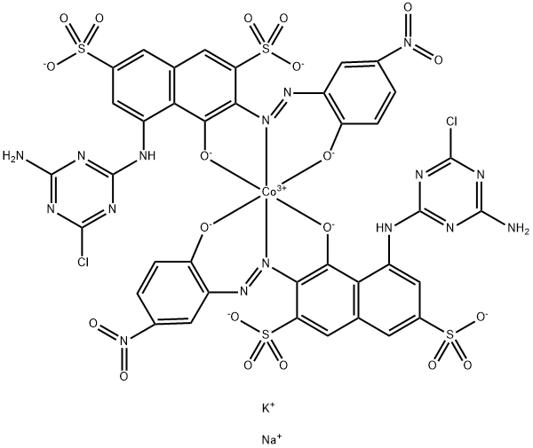 二[5-[(4-氨基-6-氯-1,3,5-三嗪-2-基)氨基]-4-羟基-3-[(2-羟基-5-硝基苯基)偶氮]-2,7-萘二磺酸根合(4-)]钴酸(5-)四钾钠