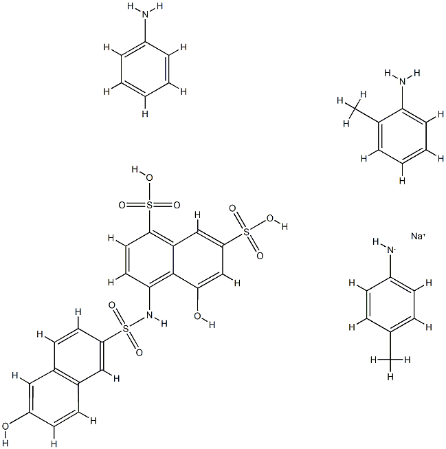 1,7-Naphthalenedisulfonic acid, 5-hydroxy-4-[[(6-hydroxy- 2-naphthalenyl)sulfonyl]amino]-, coupled with diazotized aniline, o-and p-toluidine, sodium salts