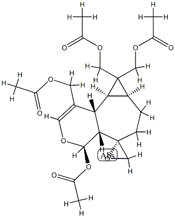 (4R,5S)-4-Acetoxy-1,8,8-tris(acetoxymethyl)-4,4aα,6,7,7aβ,8,8aβ,8bα-octahydrospiro[5H-cyclopropa[3,4]cyclohepta[1,2-c]pyran-5,2'-oxirane]