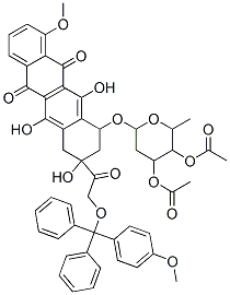 [4-acetyloxy-2-methyl-6-[[3,5,12-trihydroxy-10-methoxy-3-[2-[(4-methox yphenyl)-diphenyl-methoxy]acetyl]-6,11-dioxo-2,4-dihydro-1H-tetracen-1 -yl]oxy]oxan-3-yl] acetate