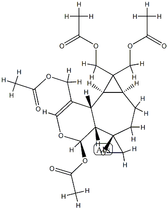 (4R,5R)-4-Acetoxy-1,8,8-tris(acetoxymethyl)-4,4aα,6,7,7aβ,8,8aβ,8bα-octahydrospiro[5H-cyclopropa[3,4]cyclohepta[1,2-c]pyran-5,2'-oxirane]