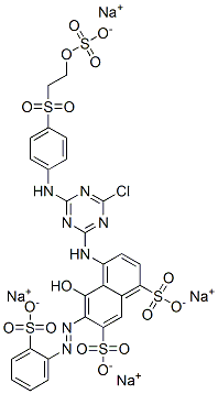4-[[4-Chloro-6-[[4-[[2-(sulfooxy)ethyl]sulfonyl]phenyl]amino]-1,3,5-triazin-2-yl]amino]-5-hydroxy-6-[(2-sulfophenyl)azo]-1,7-naphthalenedisulfonic acid tetrasodium salt