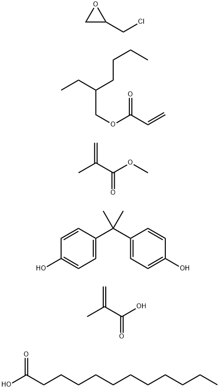 2-Propenoic acid, 2-methyl-, polymer with (chloromethyl)oxirane, 2-ethylhexyl 2-propenoate, 4,4'-(1-methylethylidene)bis[phenol] and methyl 2-methyl-2-propenoate, dodecanoate
