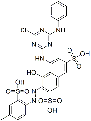 5-[(4-chloro-6-phenylamino-1,3,5-triazin-2-yl)amino]-4-hydroxy-3-[(4-methyl-6-sulfophenyl)azo]-2,7-naphthalenedisulfonic acid