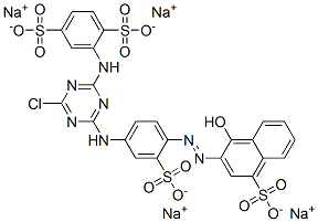 2-[[4-Chloro-6-[[4-[(1-hydroxy-4-sulfo-2-naphthalenyl)azo]-3-sulfophenyl]amino]-1,3,5-triazin-2-yl]amino]-1,4-benzenedisulfonic acid tetrasodium salt