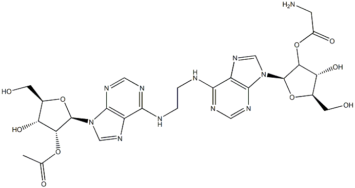 (2)'(3')-O-acetyl-2'(3')-O-glycyl-1,2-di(adenosine-N(6)-yl)ethane