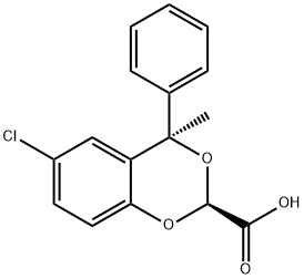 Acide (chloro-6 methyl-4 phenyl-4 (4H) benzodioxine-(1,3)) carboxyliqu e-2 cis [French]