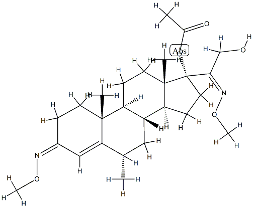 17-Acetoxy-21-hydroxy-6α-methylpregn-4-ene-3,20-dione bis(O-methyl oxime)