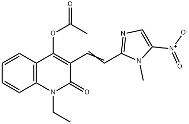 4-(Acetyloxy)-1-ethyl-3-(2-(1-methyl-5-nitro-1H-imidazol-2-yl)ethenyl) -2(1H)-quinolinone