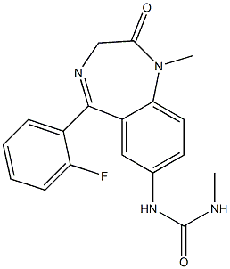 Urea, N-(5-(2-fluorophenyl)-2,3-dihydro-1-methyl-2-oxo-1H-1,4-benzodia zepin-7-yl)-N(sup 1)-methyl-