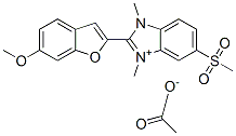 2-(6-methoxybenzofuran-2-yl)-1,3-dimethyl-5-(methylsulphonyl)1H-benzimidazolium acetate