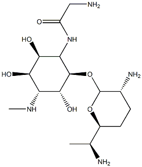 4-[(Aminoacetyl)amino]-1,4-dideoxy-3-O-(2,6-diamino-2,3,4,6,7-pentadeoxy-β-L-lyxo-heptopyranosyl)-1-(methylamino)-L-chiro-inositol