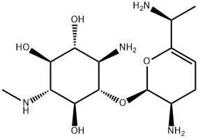1-Amino-2-O-[(2S)-3α-amino-6-[(S)-1-aminoethyl]-3,4-dihydro-2H-pyran-2α-yl]-1,4-dideoxy-4-(methylamino)-D-scyllo-inositol